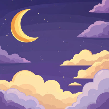 Mini Malen nach Zahlen mit Rahmen - Purple sky