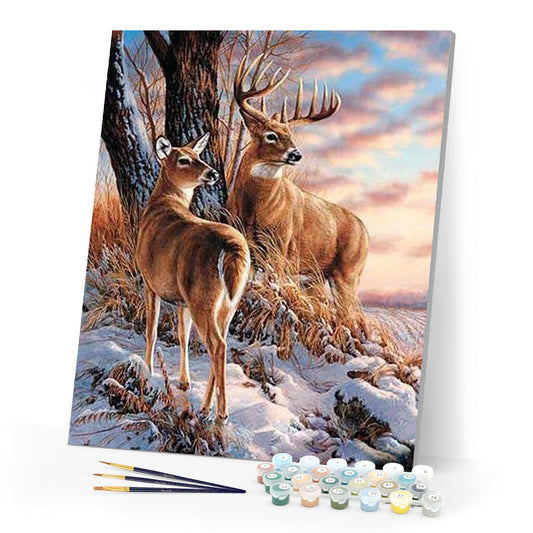 Hirsche im Winter