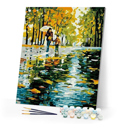 Mother And Son In The Rain