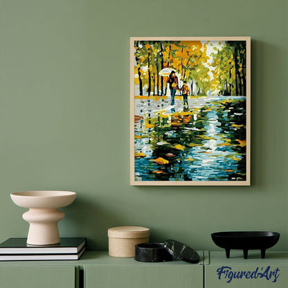 Mother And Son In The Rain