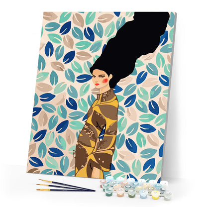 Woman design and leaves