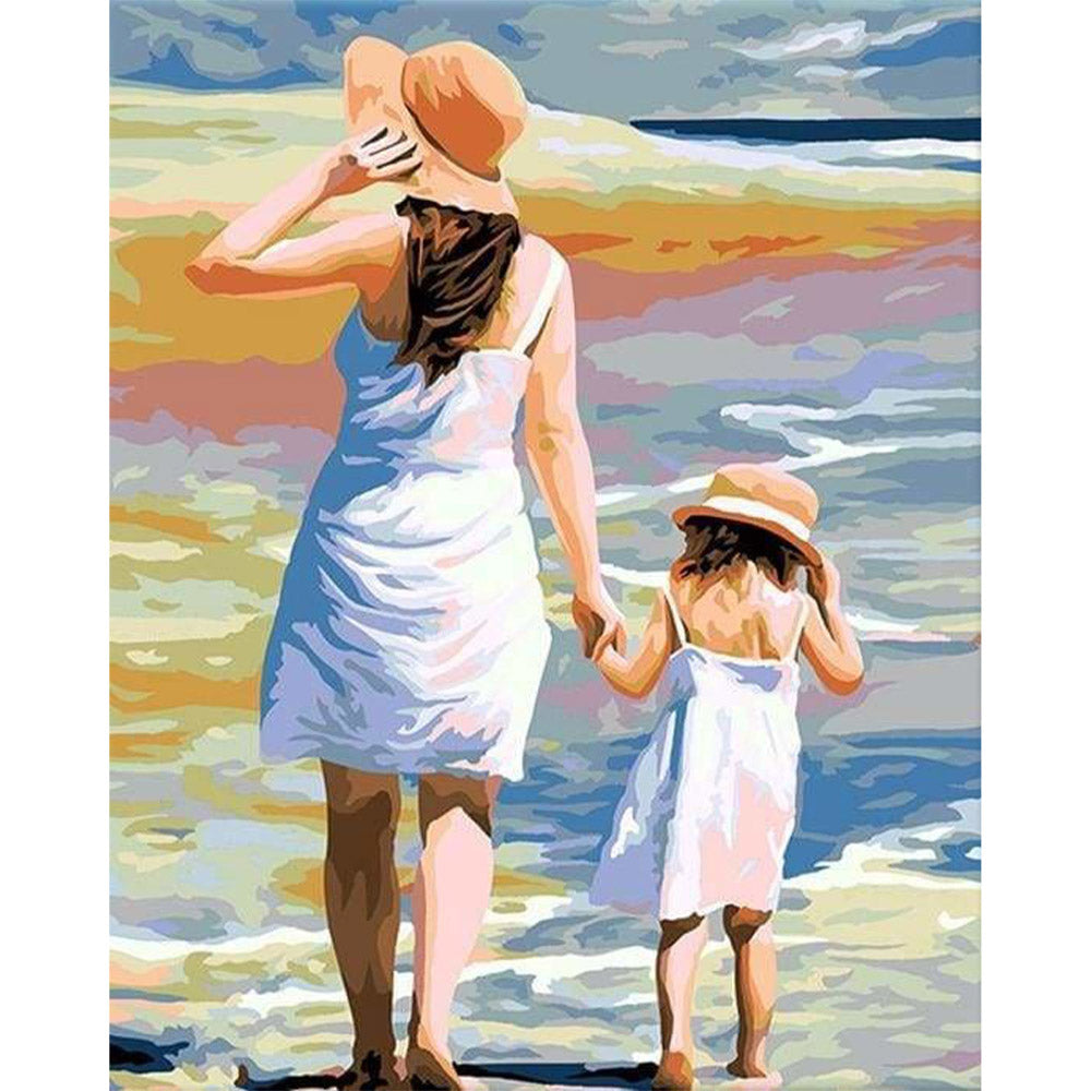Mother and Daughter at the Beach