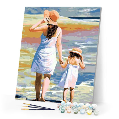 Mother and Daughter at the Beach