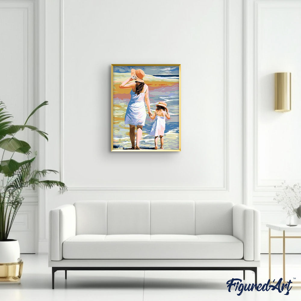 Mother and Daughter at the Beach