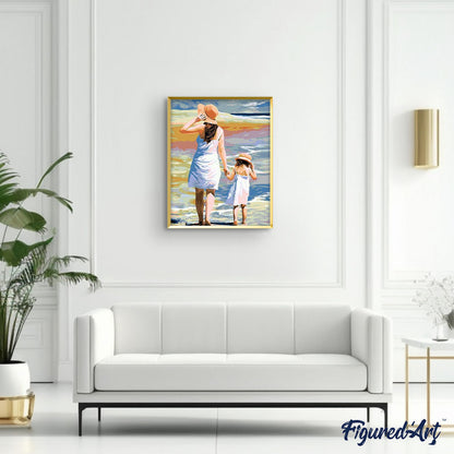 Mother and Daughter at the Beach