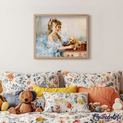 Little Girl and her Puppy