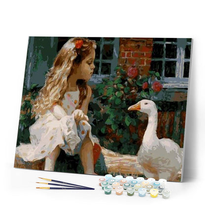 Little Girl and Duck