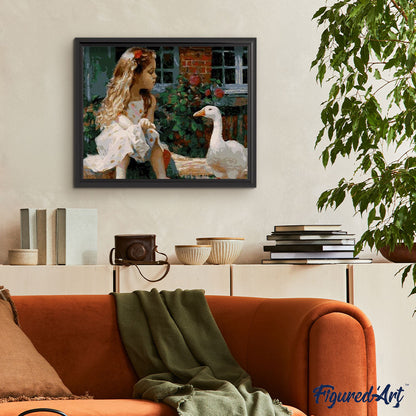 Little Girl and Duck