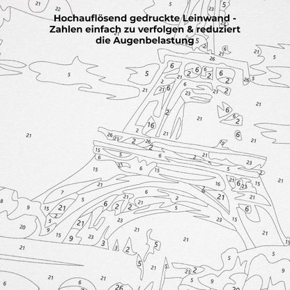 Mini Malen nach Zahlen mit Rahmen -  Verliebte Flamingos
