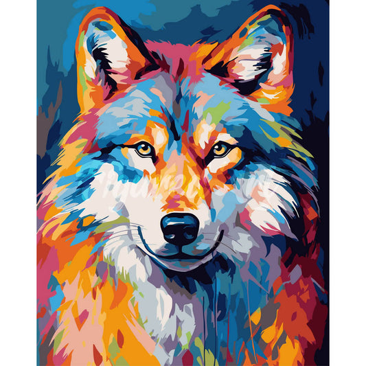 Bunter abstrakter Wolf