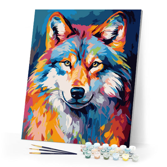 Bunter abstrakter Wolf