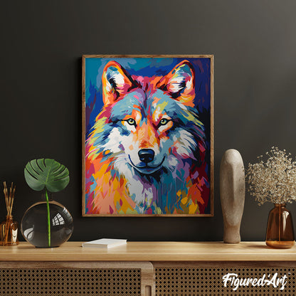 Bunter abstrakter Wolf