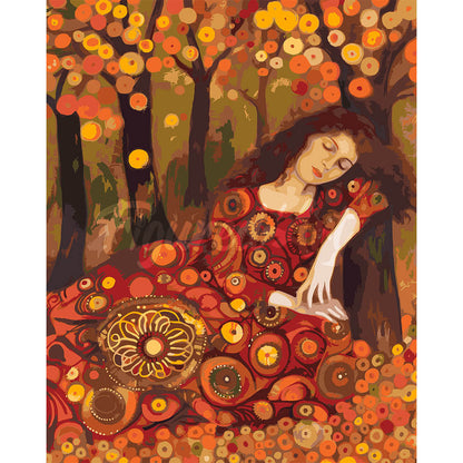 Klimt-Inspired Fall Lady