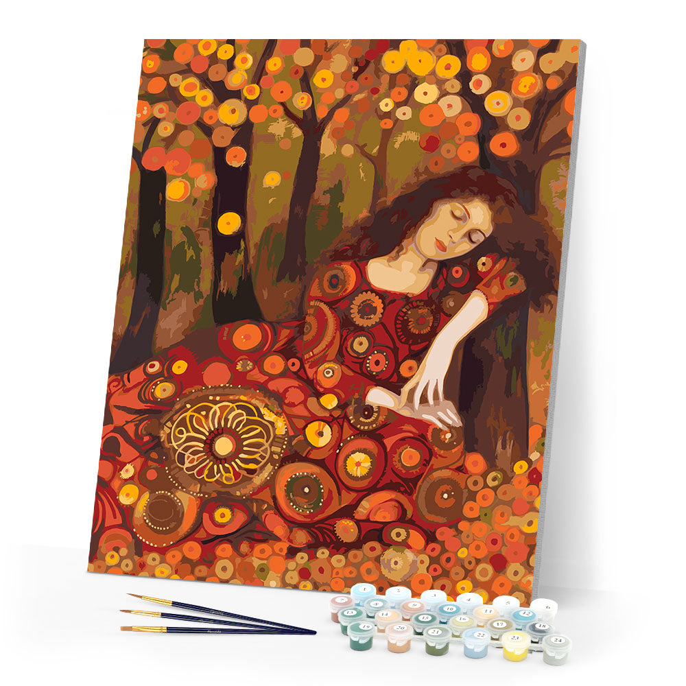 Klimt-Inspired Fall Lady