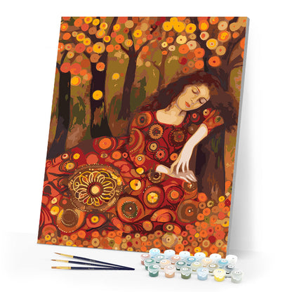 Klimt-Inspired Fall Lady