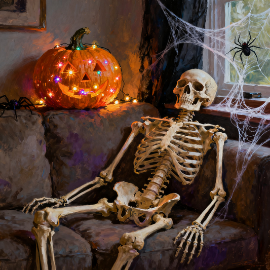 Skeleton man on the sofa - Paint by Numbers