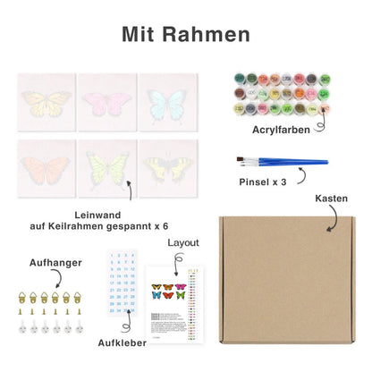 Malen nach Zahlen - 6 Mini-Gem?lde | Blumen-set