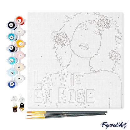 Mini Paint by numbers 8x8 framed - La Vie en Rose