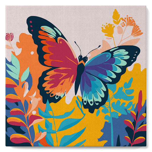 Mini-Malen nach Zahlen 8x8 gerahmt - Tropischer Schmetterling