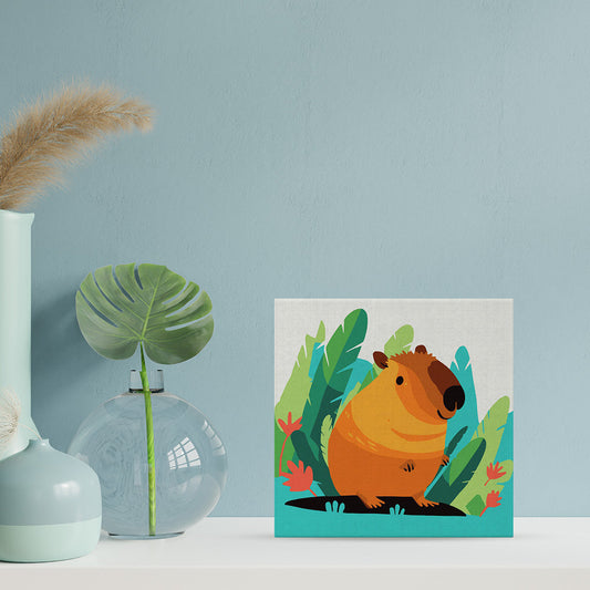 Mini-Malen nach Zahlen 8x8 gerahmt - Tropisches Capybara