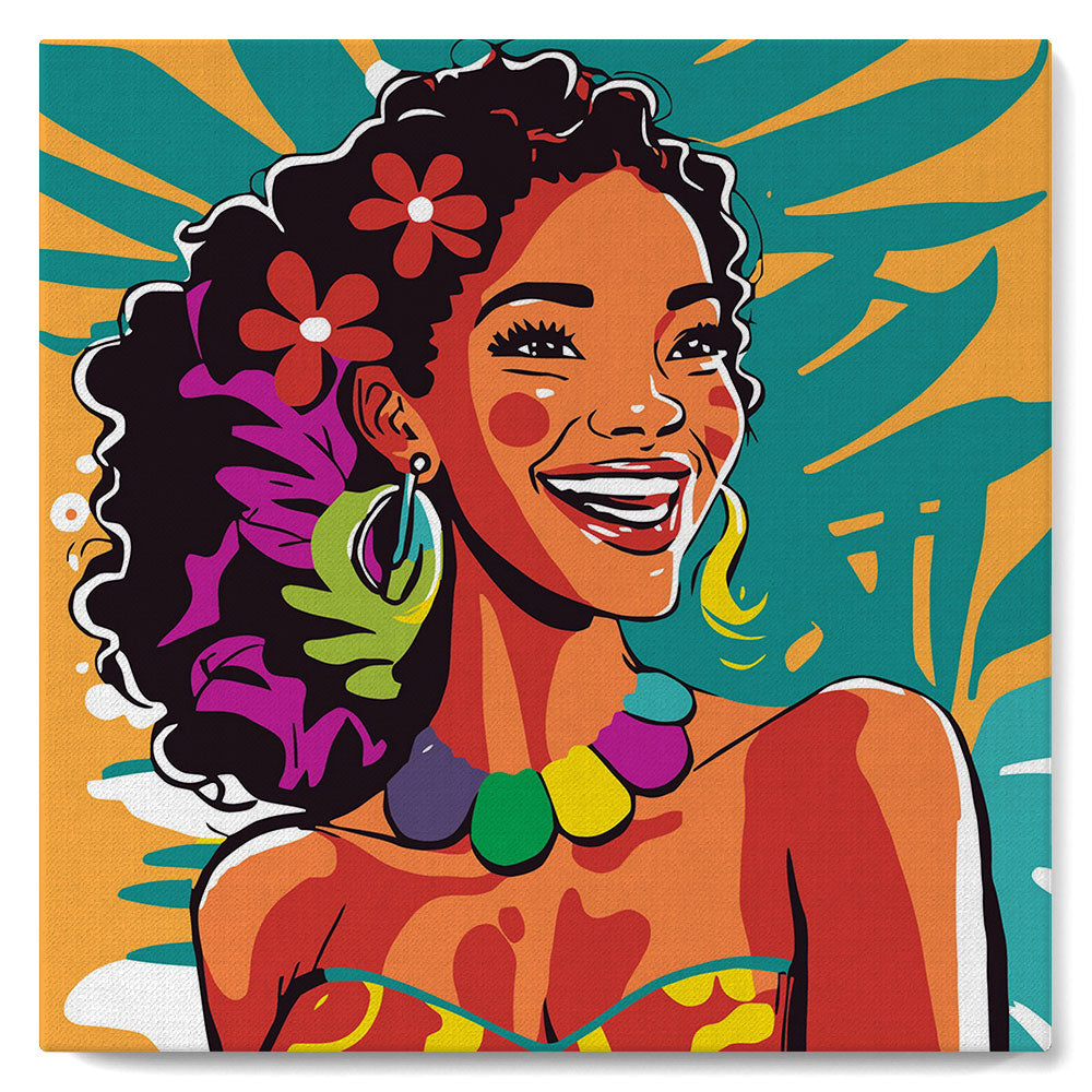 Mini Paint by numbers 8x8 framed - Islander Beauty Pop Art