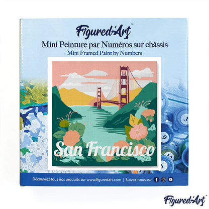 Mini-Malen nach Zahlen 8 x 8 gerahmt - Reiseposter San Francisco
