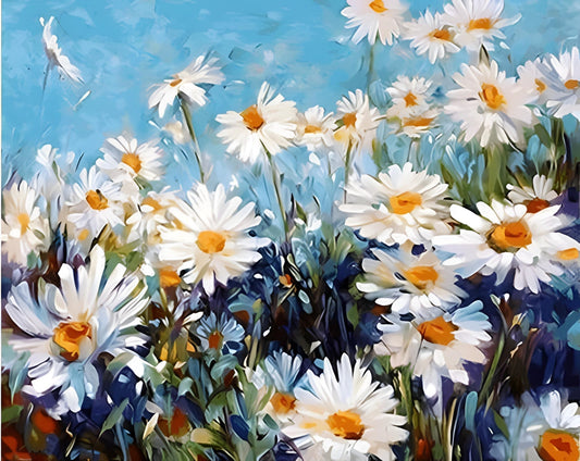 Landschaft mit Marguerite in der Sonne