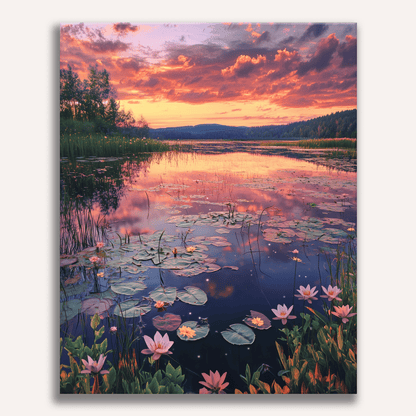 Lilien-Sonnenuntergang