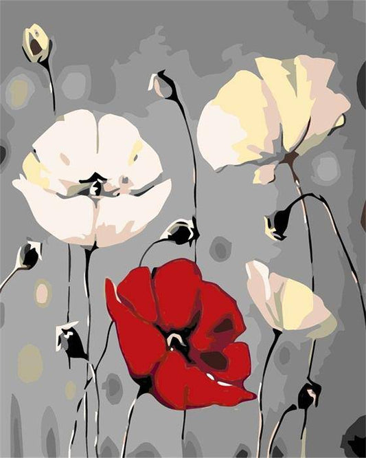 Rote und weiße Blumen